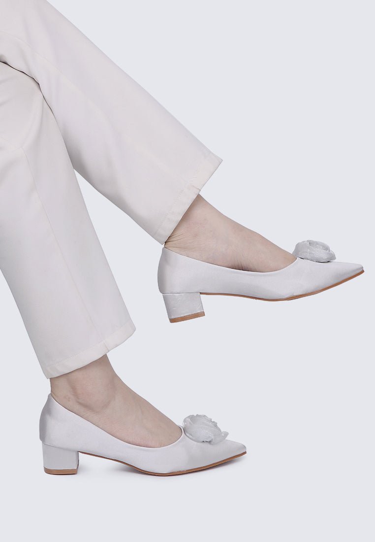 Sereia Comfy Heels In SilverHeels - myballerine