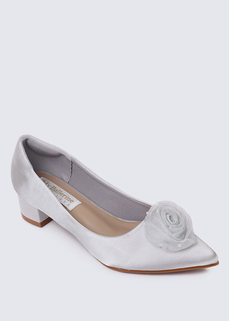Sereia Comfy Heels In SilverHeels - myballerine