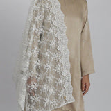 Sinaran Selendang Premium Scarves In WhiteSelendang - myballerine