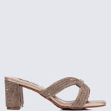 Suri Comfy Heels In Rose GoldHeels - myballerine