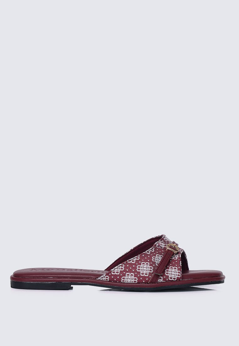 Syira Comfy Sandals In MaroonSandals - myballerine