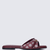 Syira Comfy Sandals In MaroonSandals - myballerine