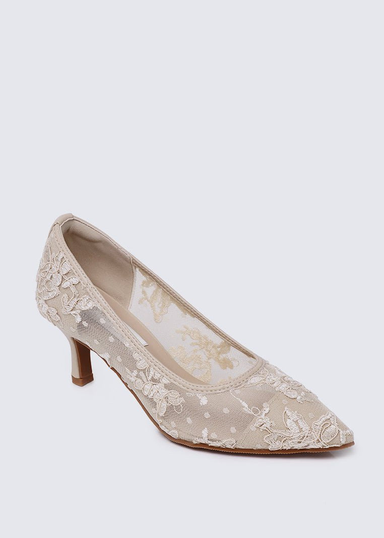 Sylvara Comfy Heels In AlmondHeels - myballerine