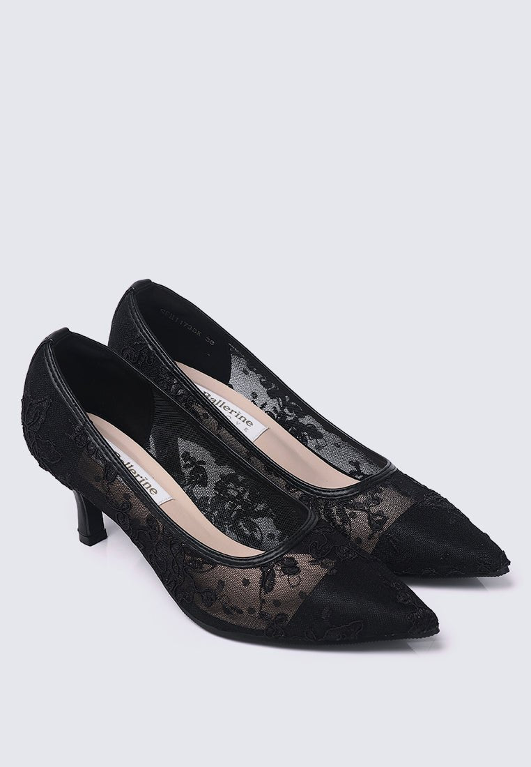 Sylvara Comfy Heels In BlackHeels - myballerine