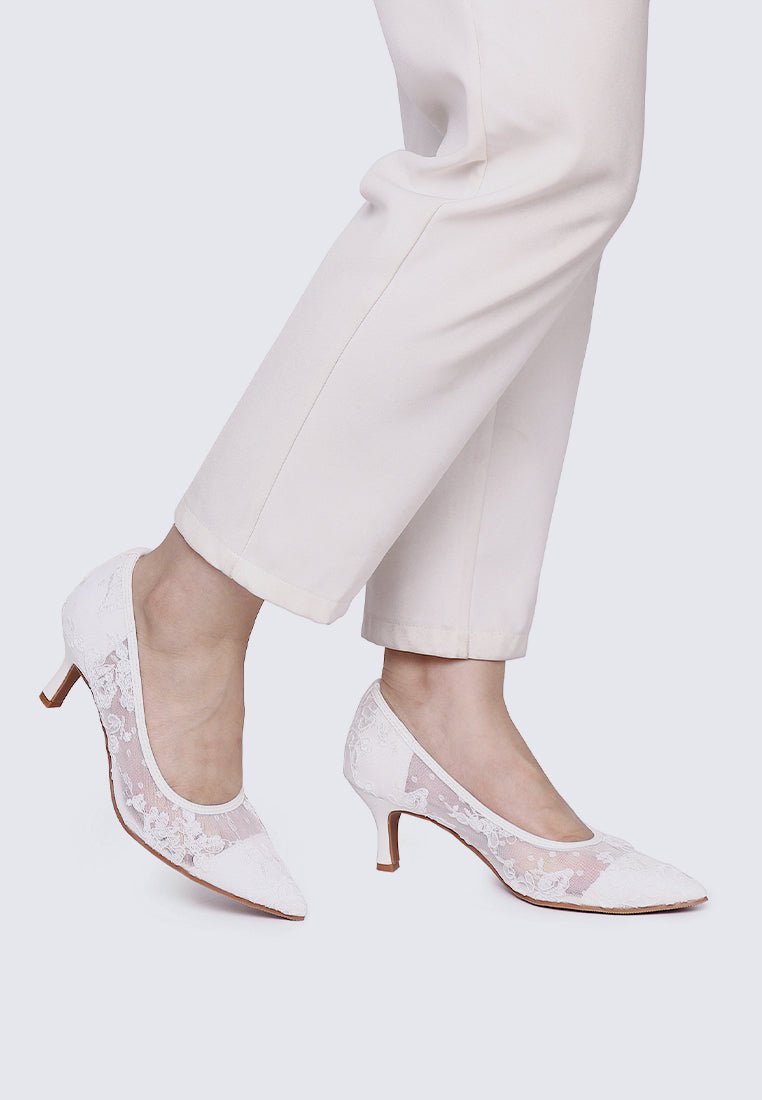 Sylvara Comfy Heels In In WhiteHeels - myballerine