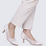 Sylvara Comfy Heels In In WhiteHeels - myballerine
