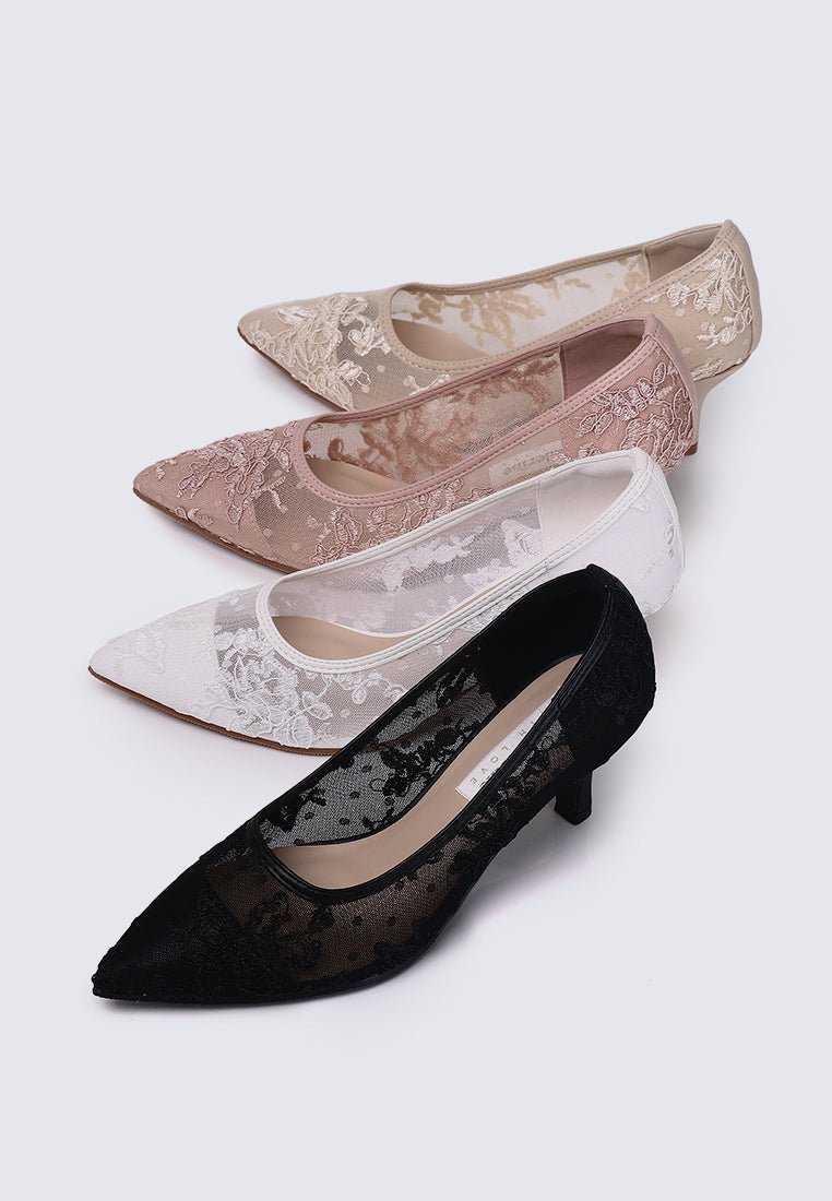 Sylvara Comfy Heels In In WhiteHeels - myballerine