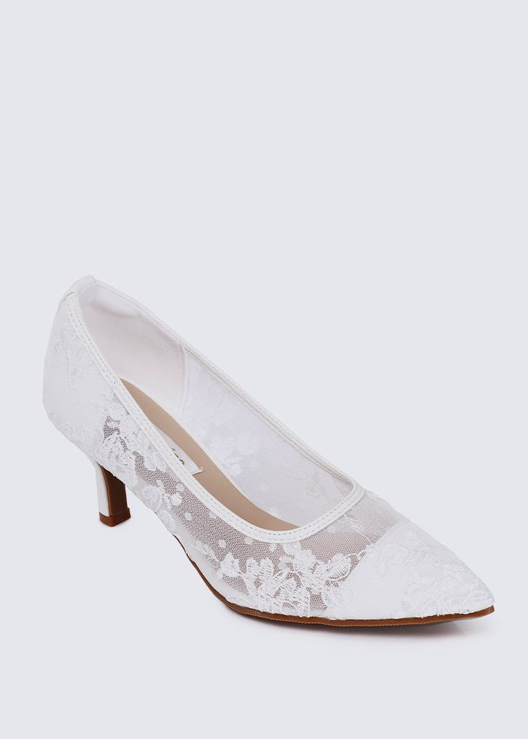 Sylvara Comfy Heels In In WhiteHeels - myballerine