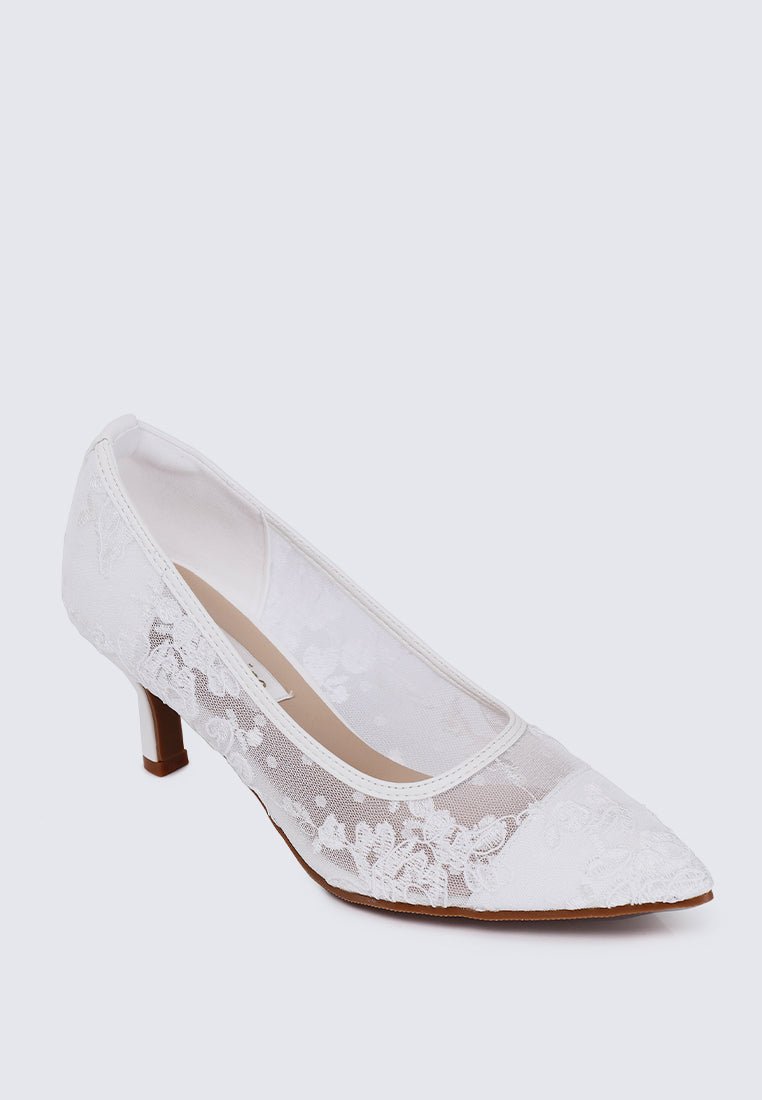 Sylvara Comfy Heels In In WhiteHeels - myballerine