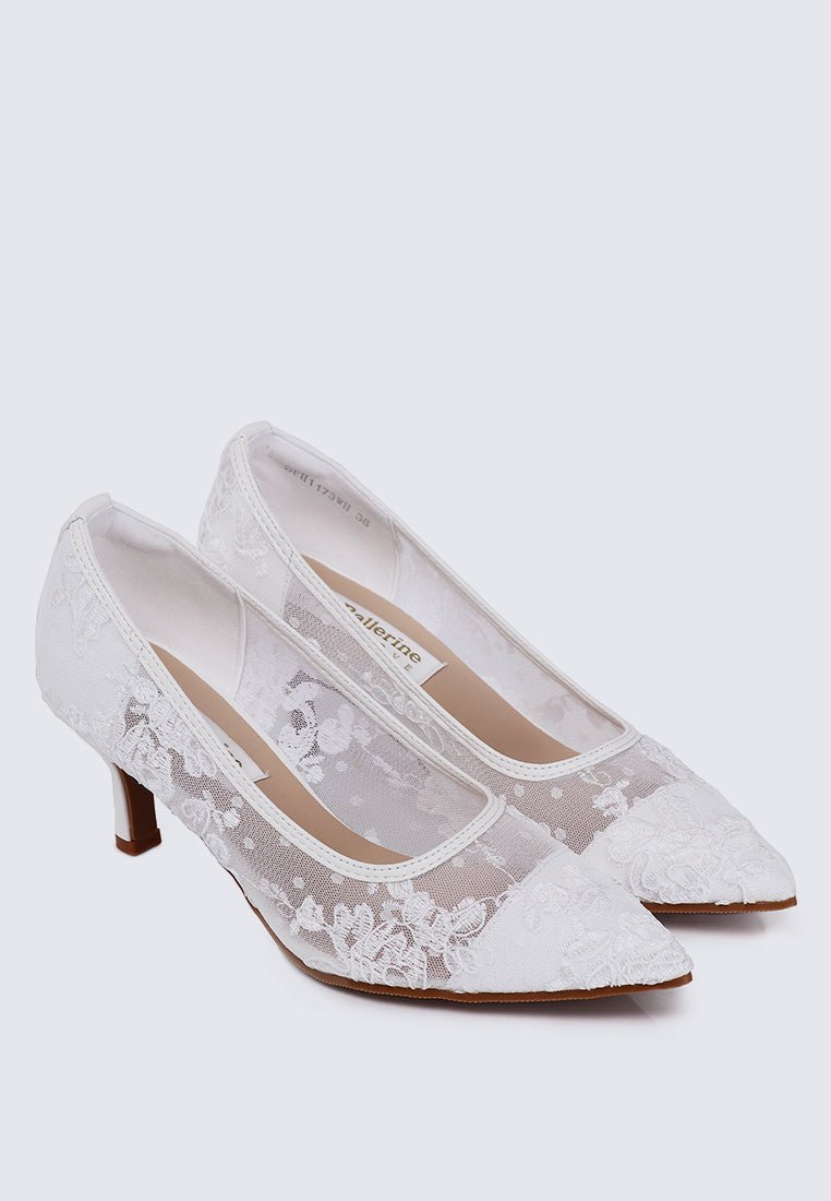 Sylvara Comfy Heels In In WhiteHeels - myballerine