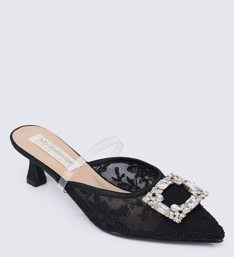 Sylvia Comfy Heels In BlackShoes - myballerine
