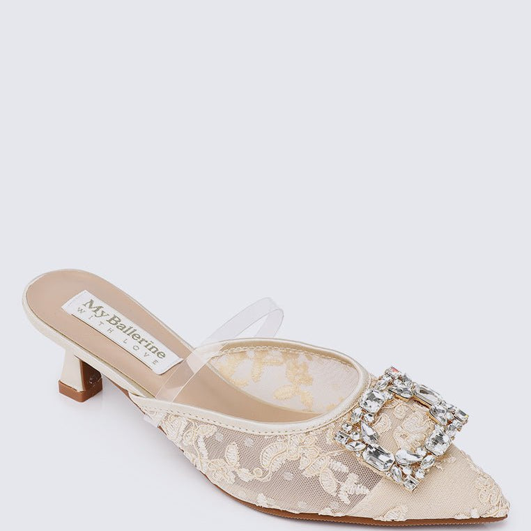 Sylvia Comfy Heels In NudeShoes - myballerine