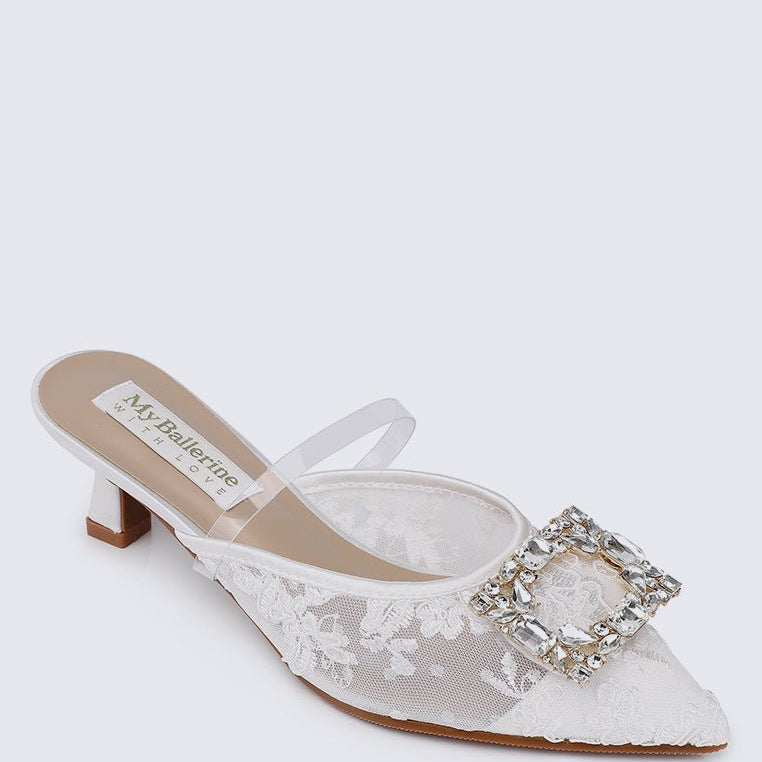 Sylvia Comfy Heels In WhiteShoes - myballerine