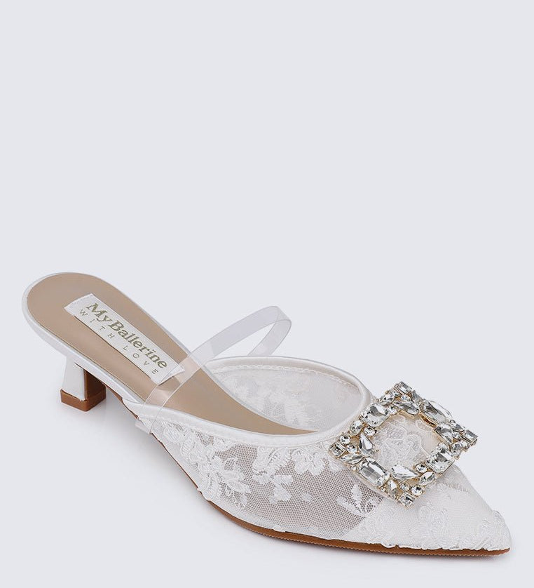 Sylvia Comfy Heels In WhiteShoes - myballerine