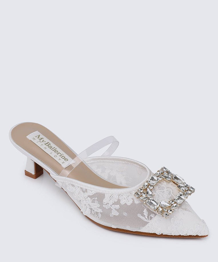 Sylvia Comfy Heels In WhiteShoes - myballerine