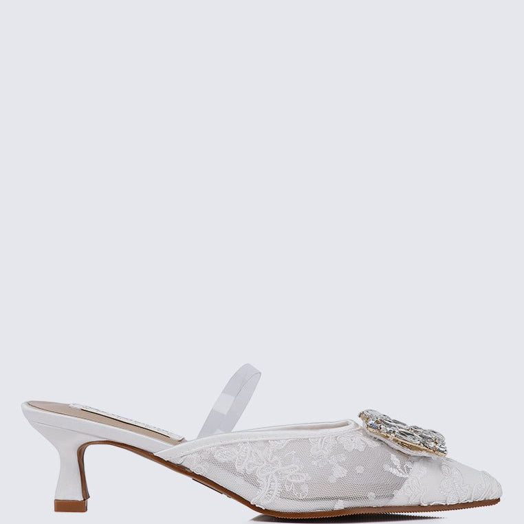 Sylvia Comfy Heels In WhiteShoes - myballerine