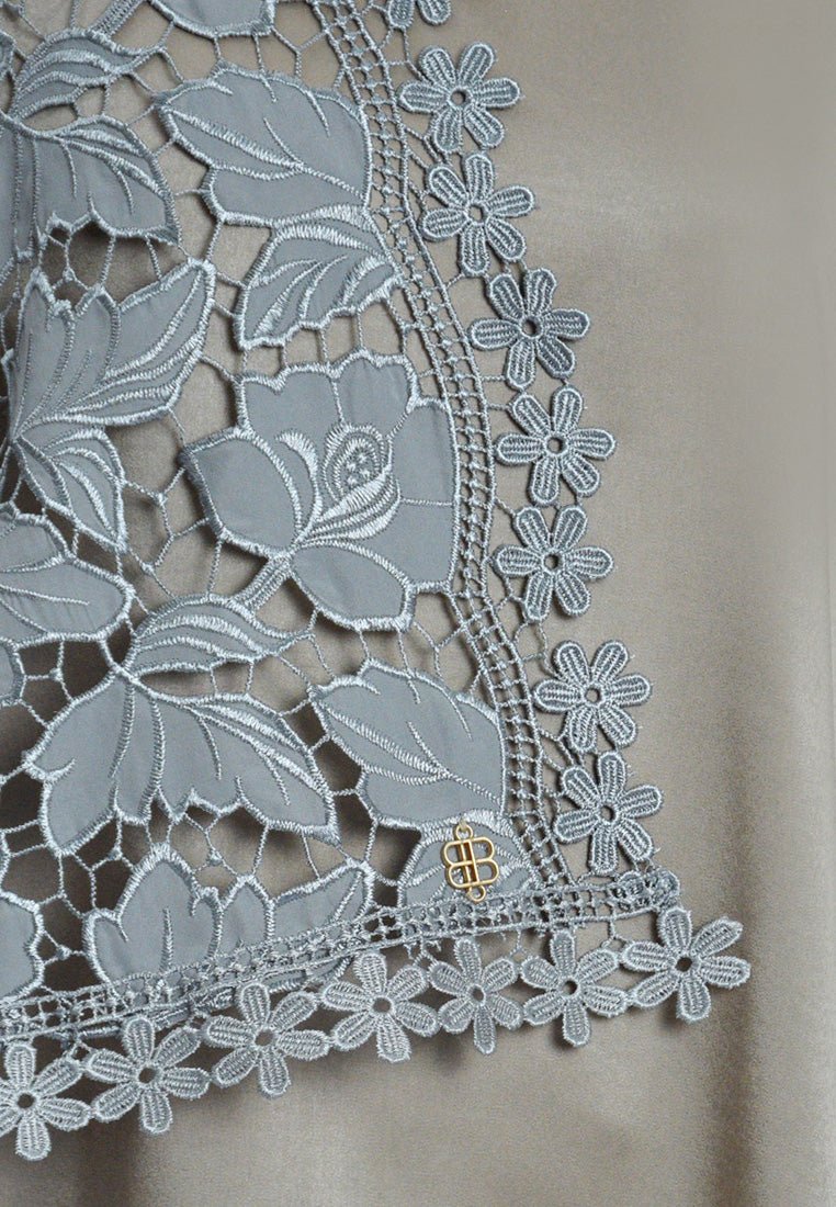 Teratai Selendang Premium Scarves In GreySelendang - myballerine