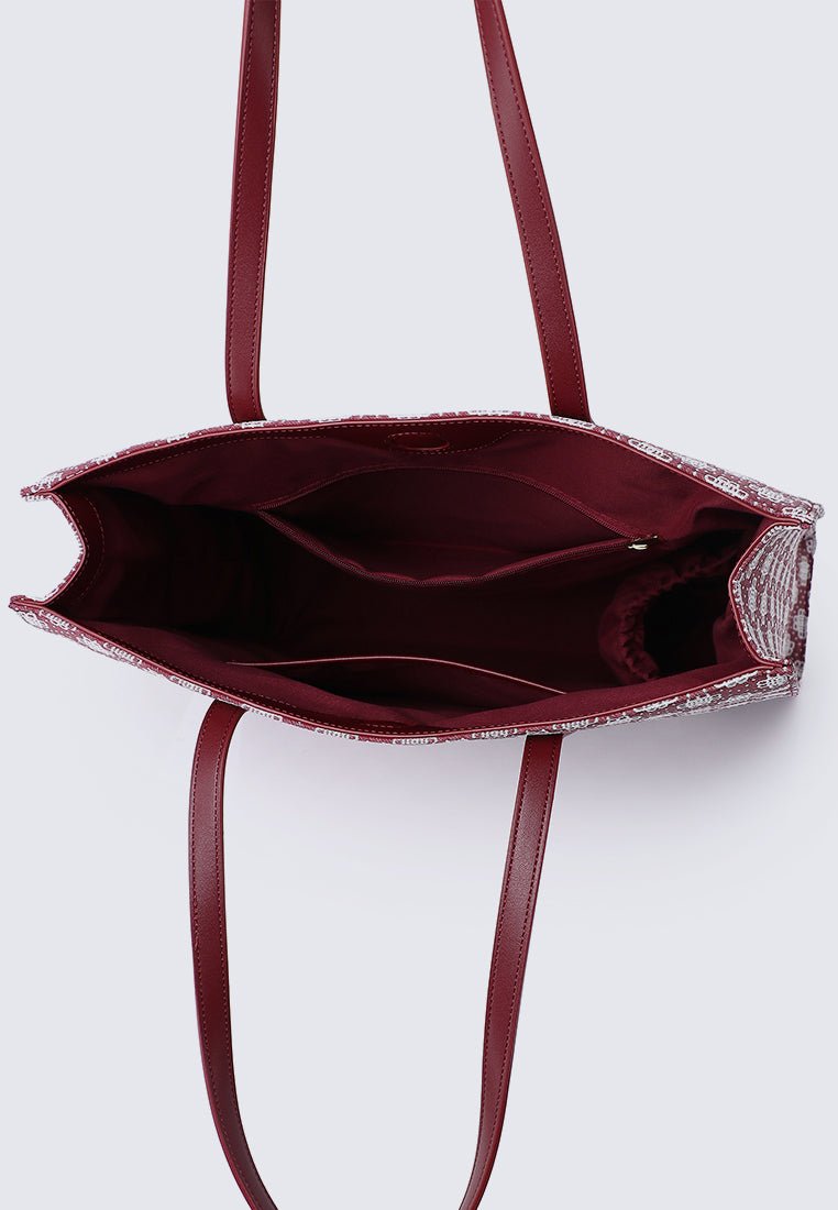 Tiara Tote Bag In MaroonBags - myballerine