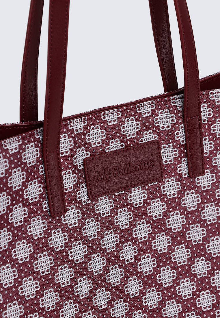 Tiara Tote Bag In MaroonBags - myballerine