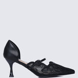 Timeless Blossoms Comfy Pumps In BlackShoes - myballerine