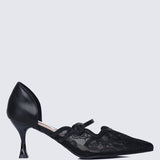 Timeless Blossoms Comfy Pumps In BlackShoes - myballerine