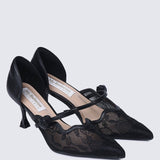 Timeless Blossoms Comfy Pumps In BlackShoes - myballerine