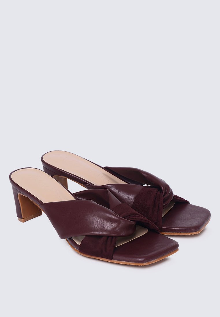 Tiramisu Comfy Heels In BurgundyHeels - myballerine