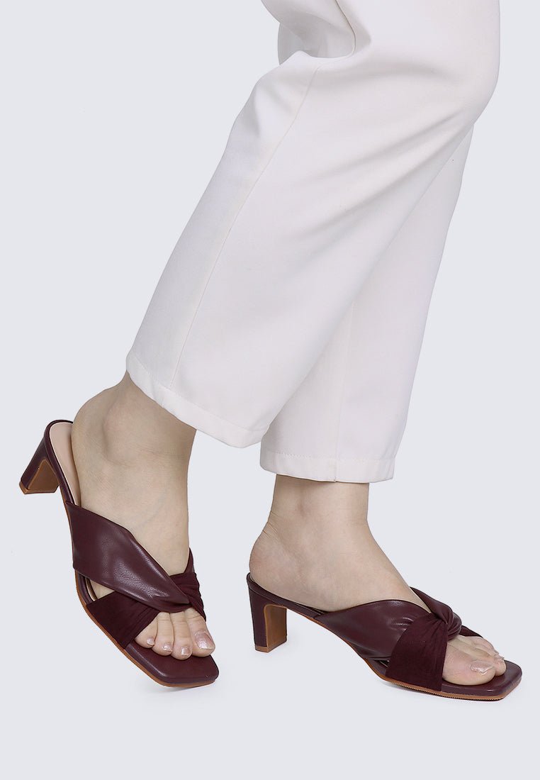 Tiramisu Comfy Heels In BurgundyHeels - myballerine