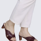 Tiramisu Comfy Heels In BurgundyHeels - myballerine
