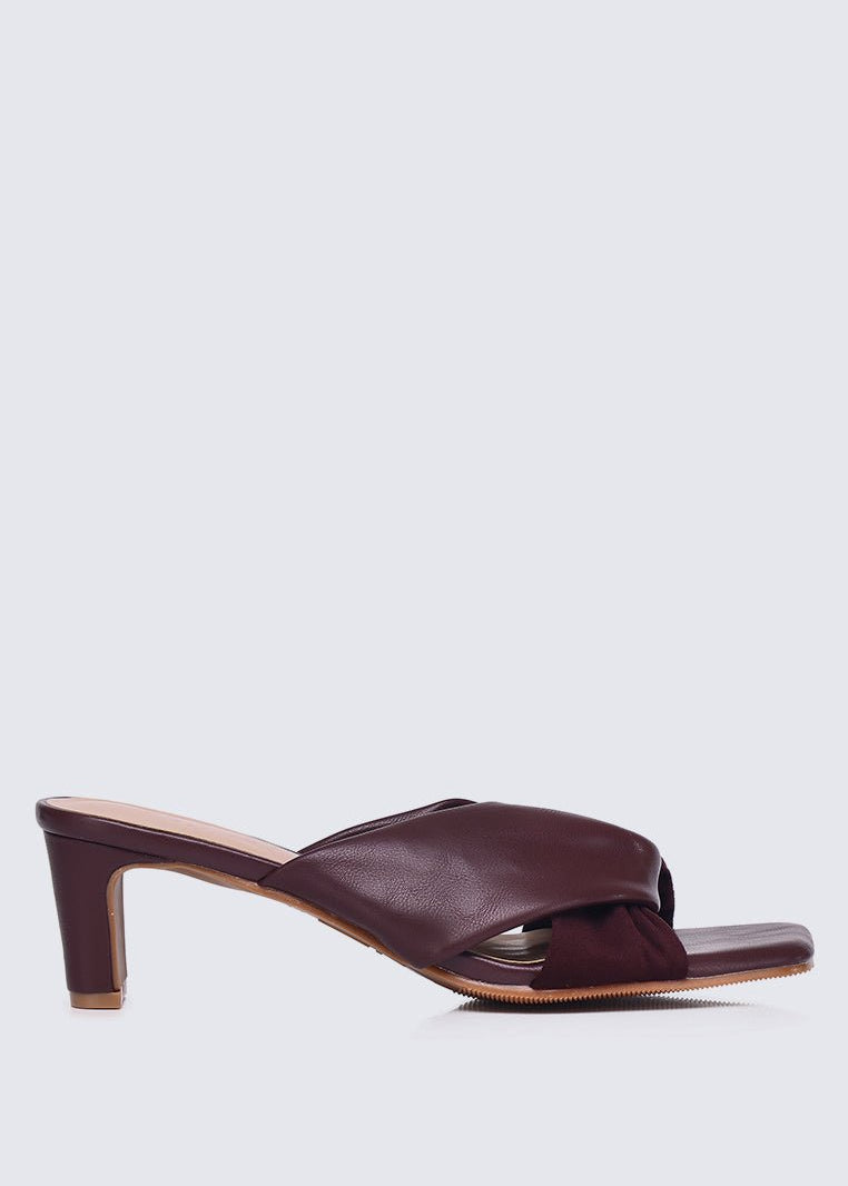 Tiramisu Comfy Heels In BurgundyHeels - myballerine