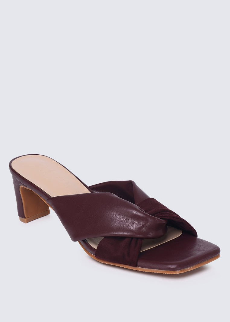 Tiramisu Comfy Heels In BurgundyHeels - myballerine
