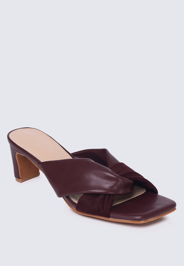 Tiramisu Comfy Heels In BurgundyHeels - myballerine