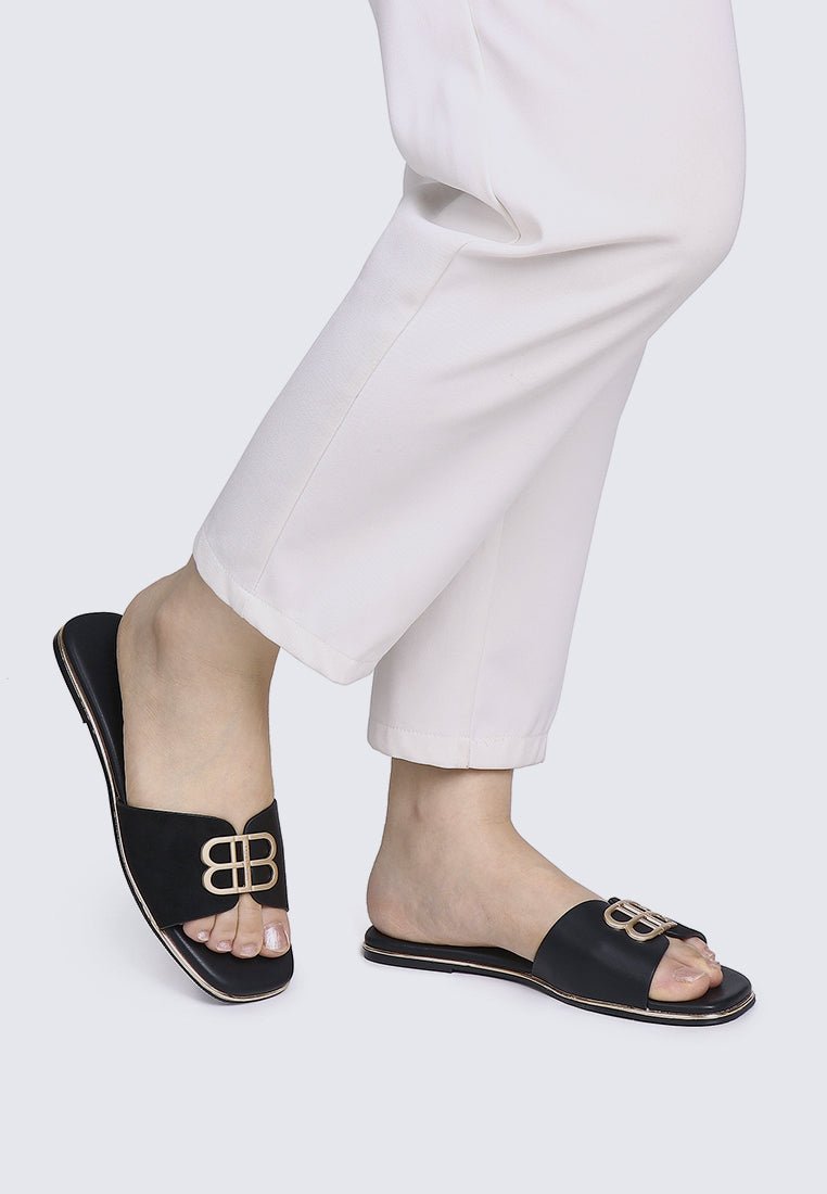 Toffee Comfy Sandals In BlackSandals - myballerine