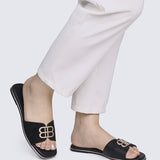 Toffee Comfy Sandals In BlackSandals - myballerine