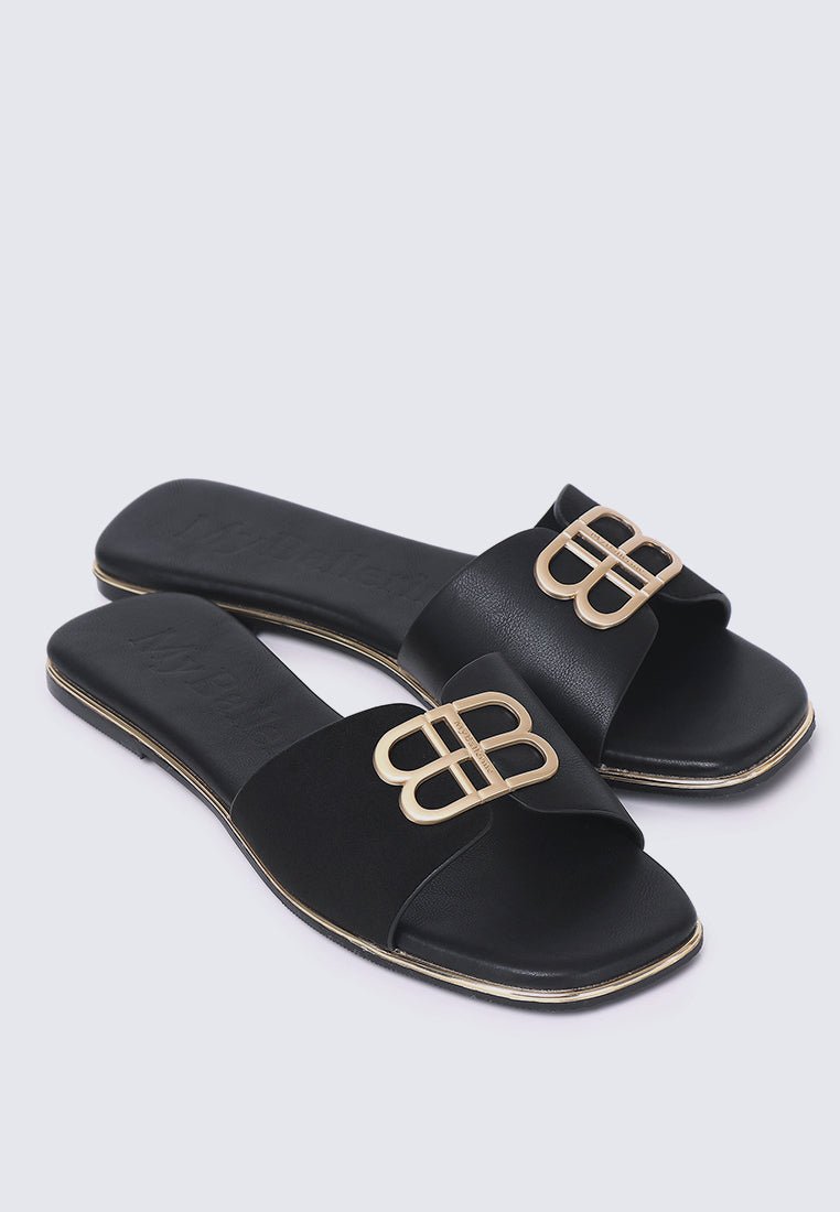 Toffee Comfy Sandals In BlackSandals - myballerine