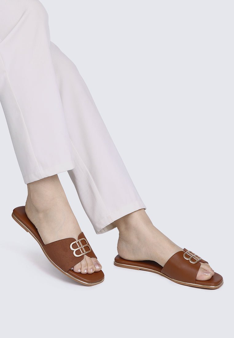 Toffee Comfy Sandals In BrownSandals - myballerine