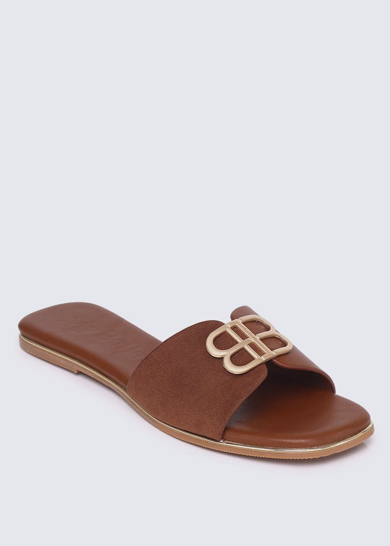 Toffee Comfy Sandals In BrownSandals - myballerine