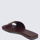 Toffee Comfy Sandals In BurgundySandals - myballerine