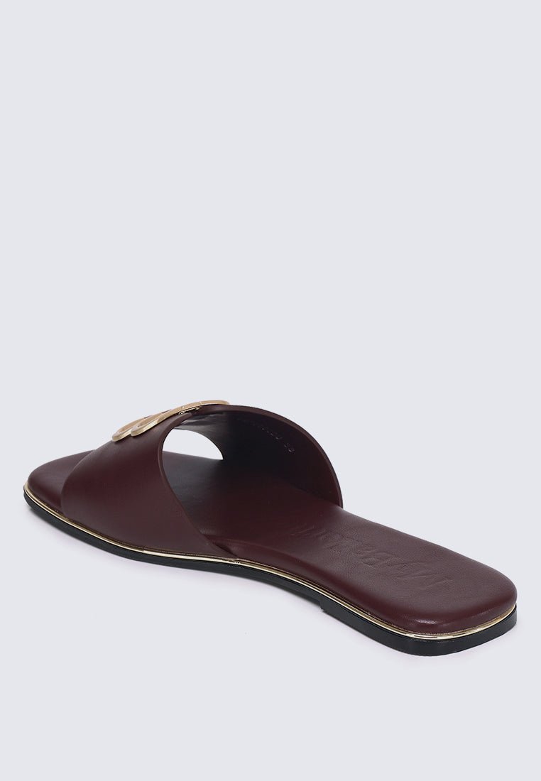 Toffee Comfy Sandals In BurgundySandals - myballerine
