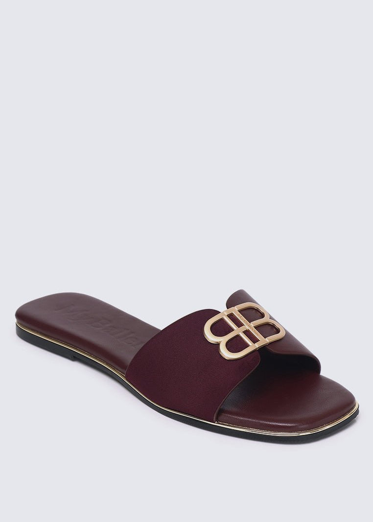 Toffee Comfy Sandals In BurgundySandals - myballerine