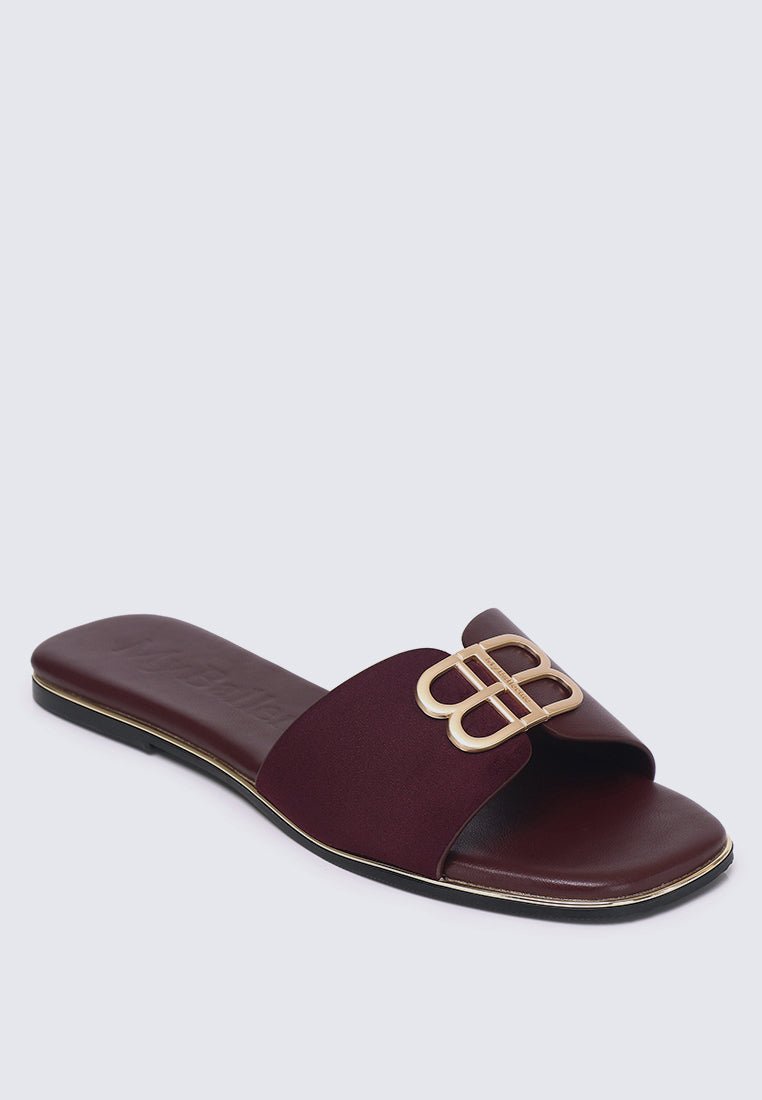 Toffee Comfy Sandals In BurgundySandals - myballerine