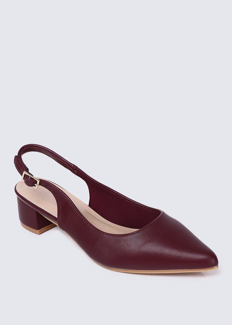 Valerie Comfy Heels In MaroonHeels - myballerine