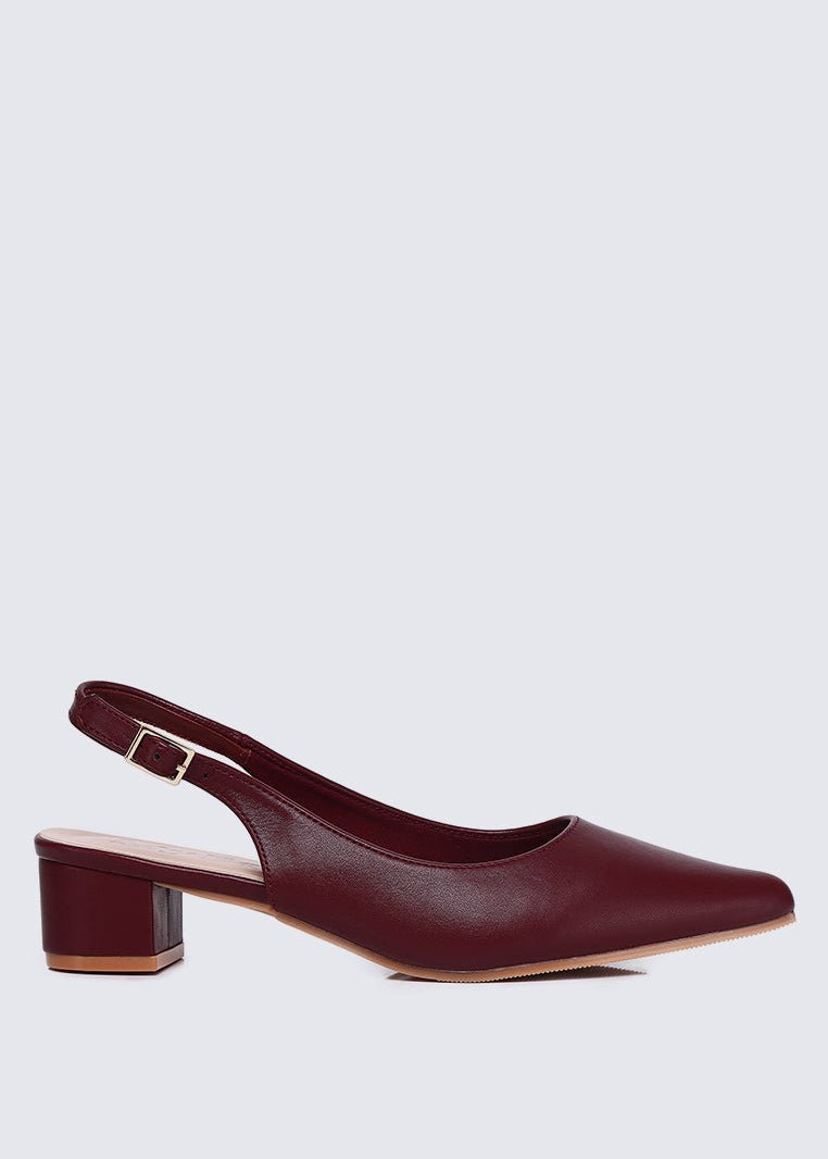 Valerie Comfy Heels In MaroonHeels - myballerine