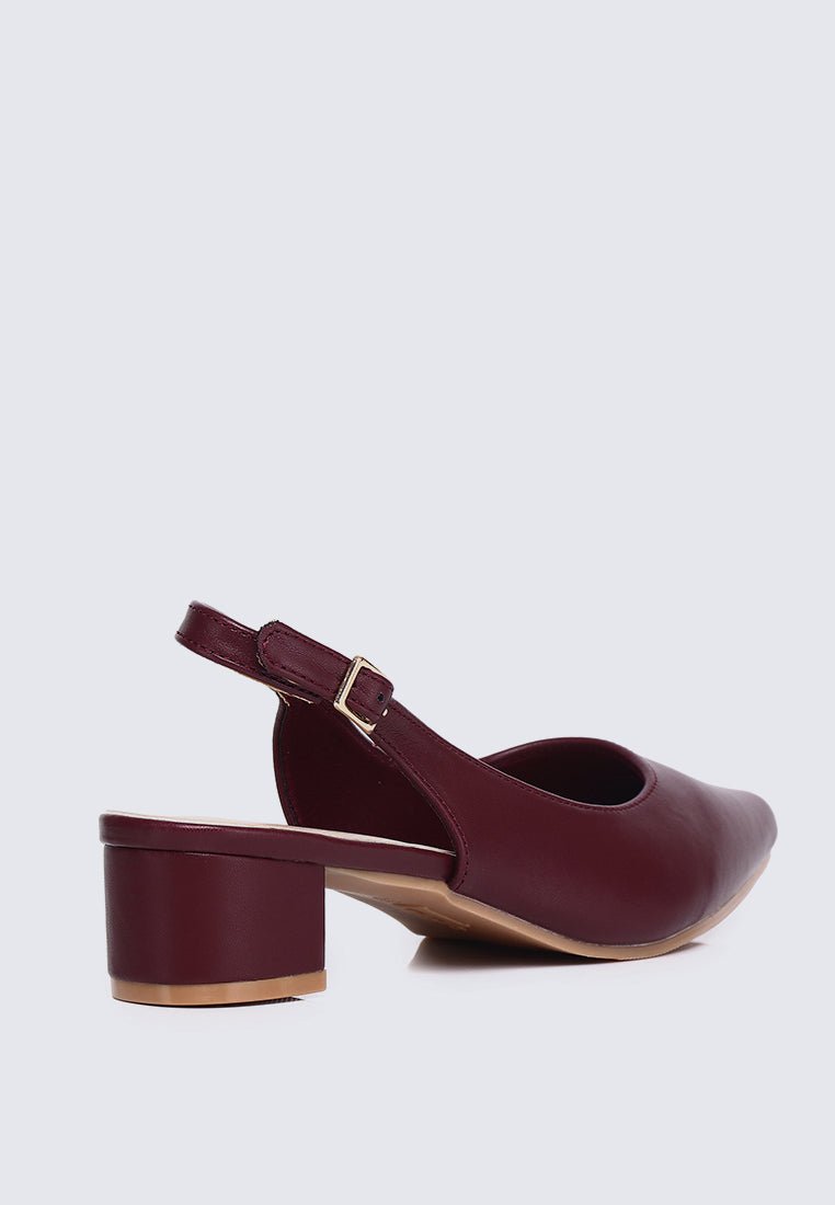 Valerie Comfy Heels In MaroonHeels - myballerine