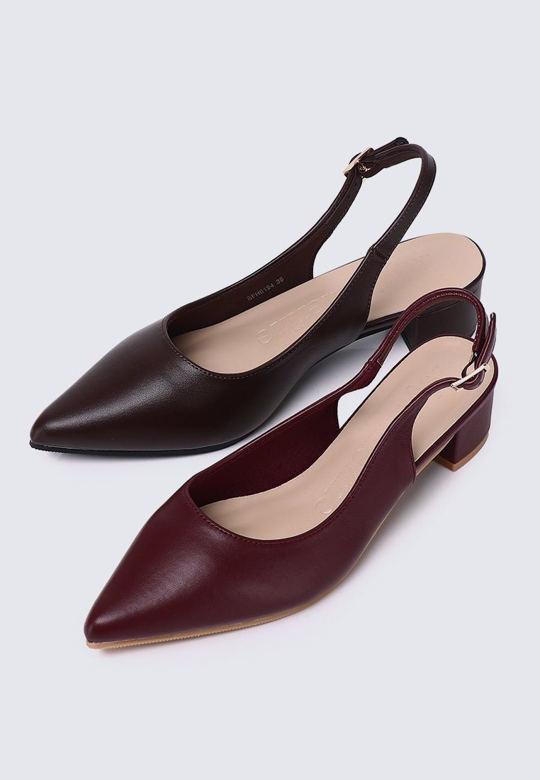 Valerie Comfy Heels In MaroonHeels - myballerine