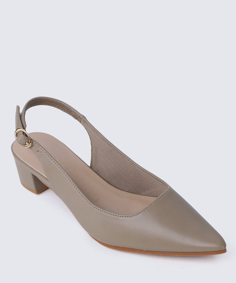 Valerie Comfy Heels In Taupe - myballerine