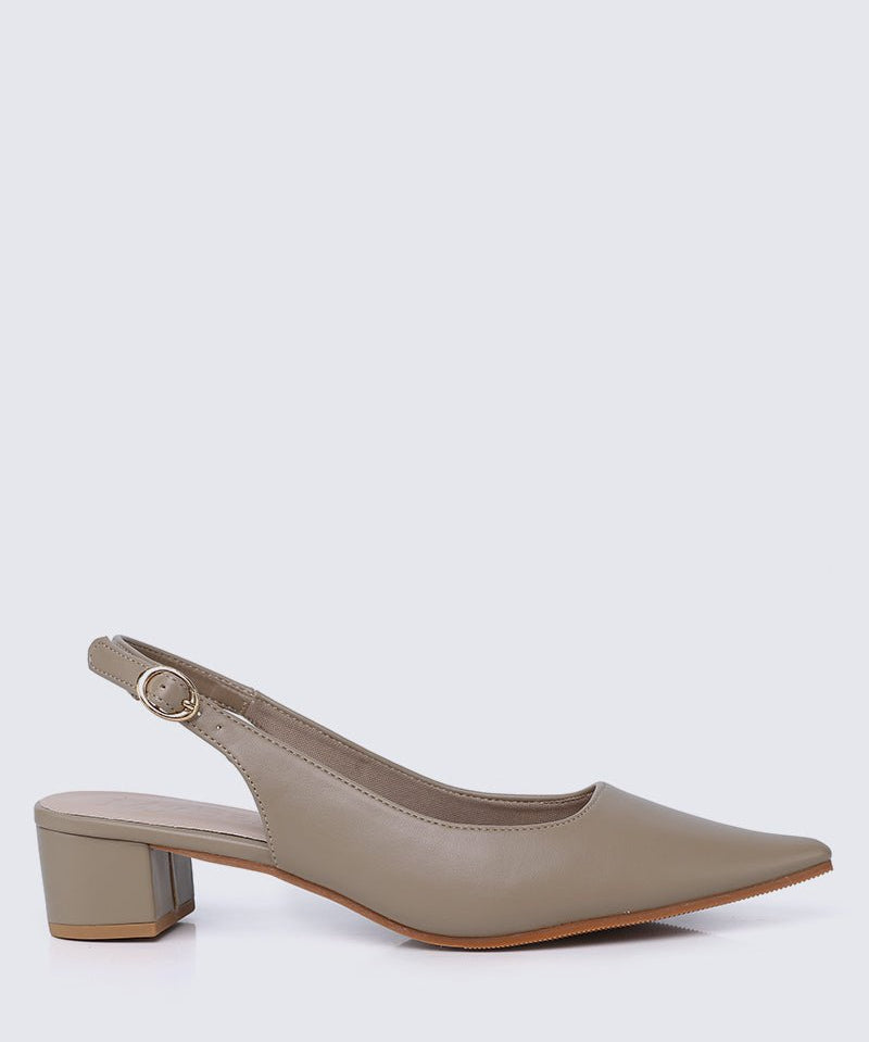 Valerie Comfy Heels In Taupe - myballerine