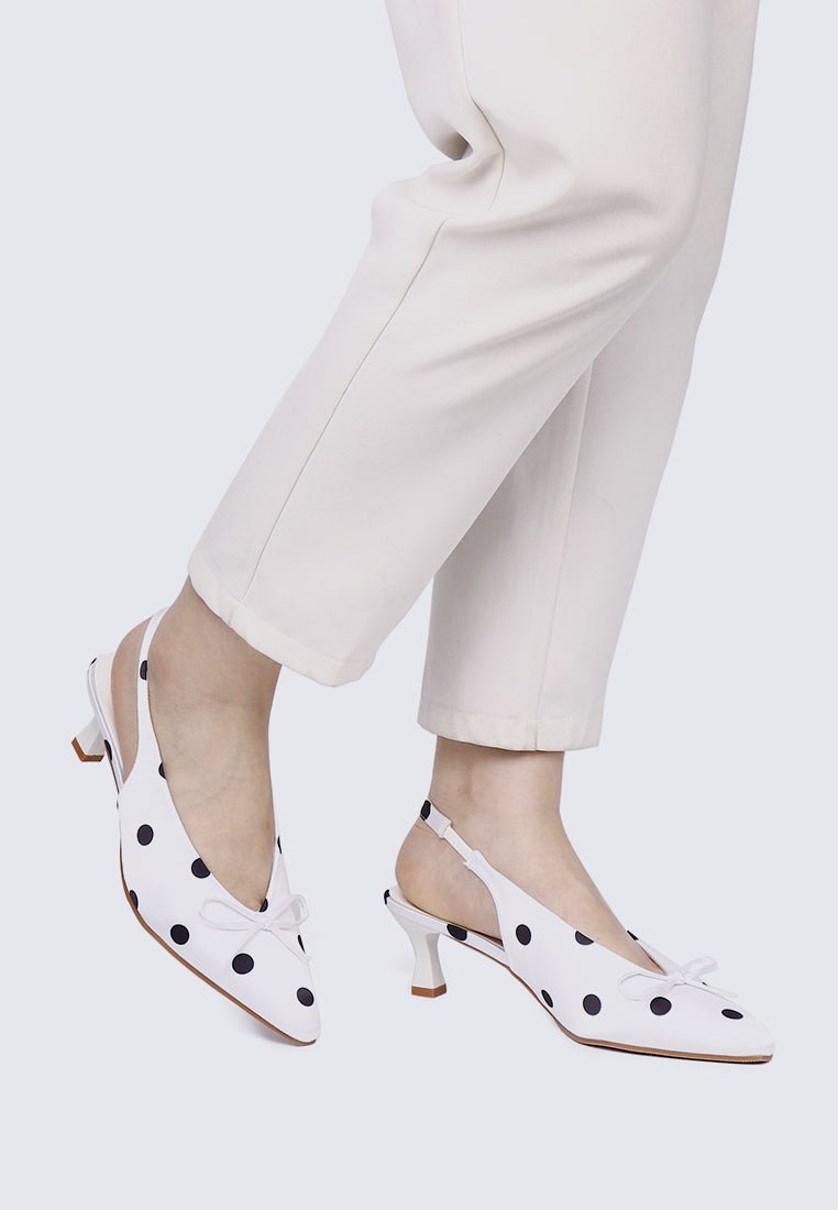 Velora Comfy Heels In WhiteHeels - myballerine