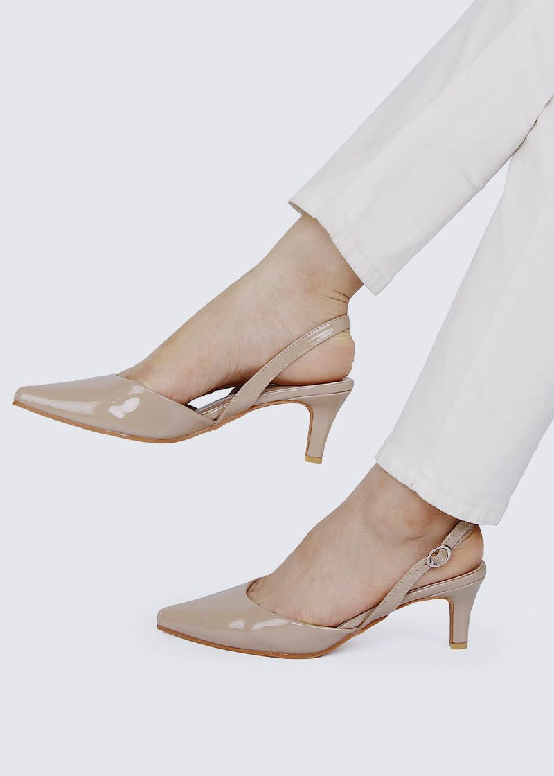 Vicky Comfy Heels In AlmondShoes - myballerine