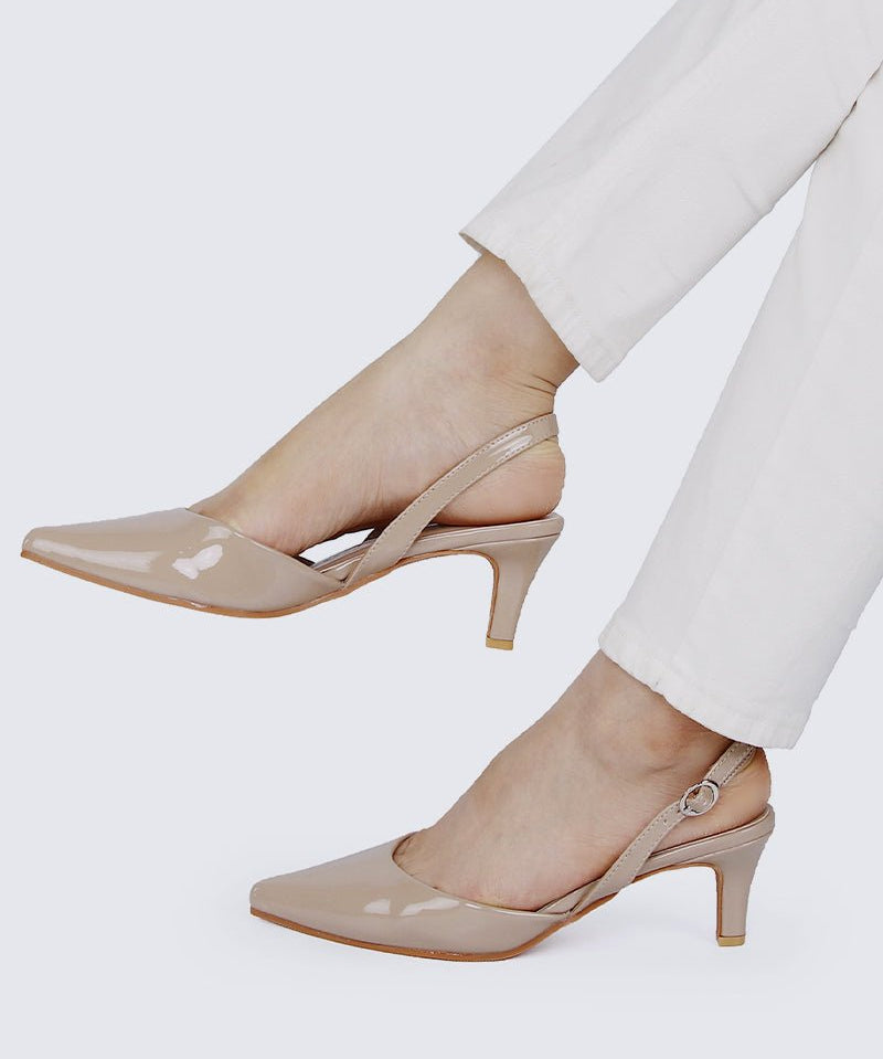 Vicky Comfy Heels In AlmondShoes - myballerine